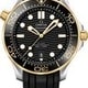 Omega Seamaster Diver 300M Co-Axial Master Chronometer Black Dial Yellow Gold on Strap thumbnail