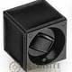 Swiss Kubik Watch Winder Single Black Calf Leather With White Stitches With Window Protect thumbnail